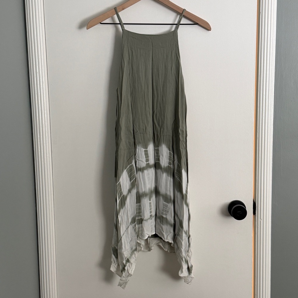 Olive Green Tie Dye Shift Dress